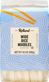 Roland Foods Wide Rice Noodles – Quick-Cooking 10mm Rice Noodles for the Busy Home Kitchen, 6-Minute Boil
