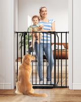 NurserySafe Baby Gate No Drilling Auto-Close 29-40 Inch, Pressure Mounted Gate for Stairs and Doorways, Dual-Lock Child and Pet Barrier