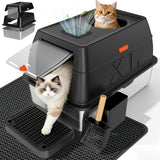 XL Cat Litter Box with Lid – Understated Stainless Steel Build for Uncluttered Modern Homes
