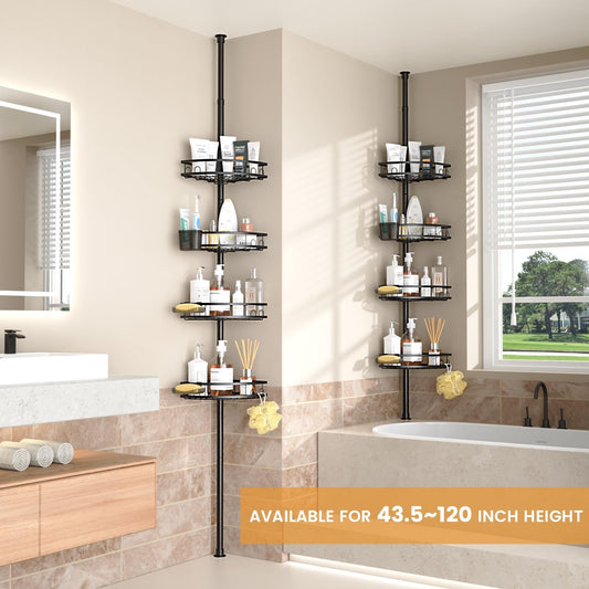 4-tier adjustable shelves with reinforced clips for heavy bottles