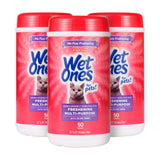 Wet Ones for Cats Freshening Wipes, Practical Housewarming Present for Multi-Cat Households, 3-Pack Bundle