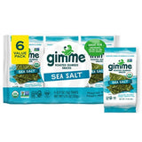 Gimme Seaweed Organic Roasted Seaweed – Iodine Rich Superfood Snack for Yoga Studio and Wellness Retreat, 6 Count