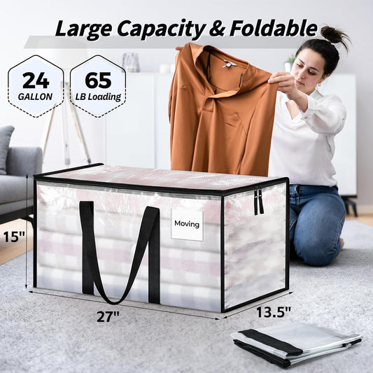 65 lb load capacity with heavy-duty thickened woven plastic fabric
