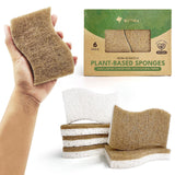 AIRNEX Plant-Based Kitchen Sponge for Homes with Kids, Biodegradable Non-Scratch Dish Cleaner