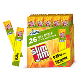 Slim Jim Vlasic Dill Pickle Smoked Meat Sticks – Shelf-Stable Pantry Snack for Home Office and Travel Days