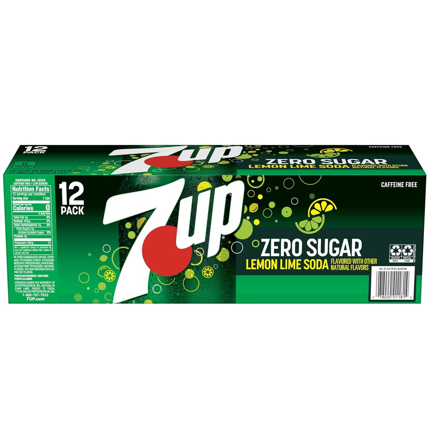 7UP Diet Soda Multi-Pack, 12 Oz Cans – Heart-Conscious Refreshment for Wellness Meal Prep