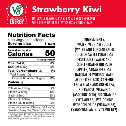 80mg caffeine per can from natural black and green tea extract