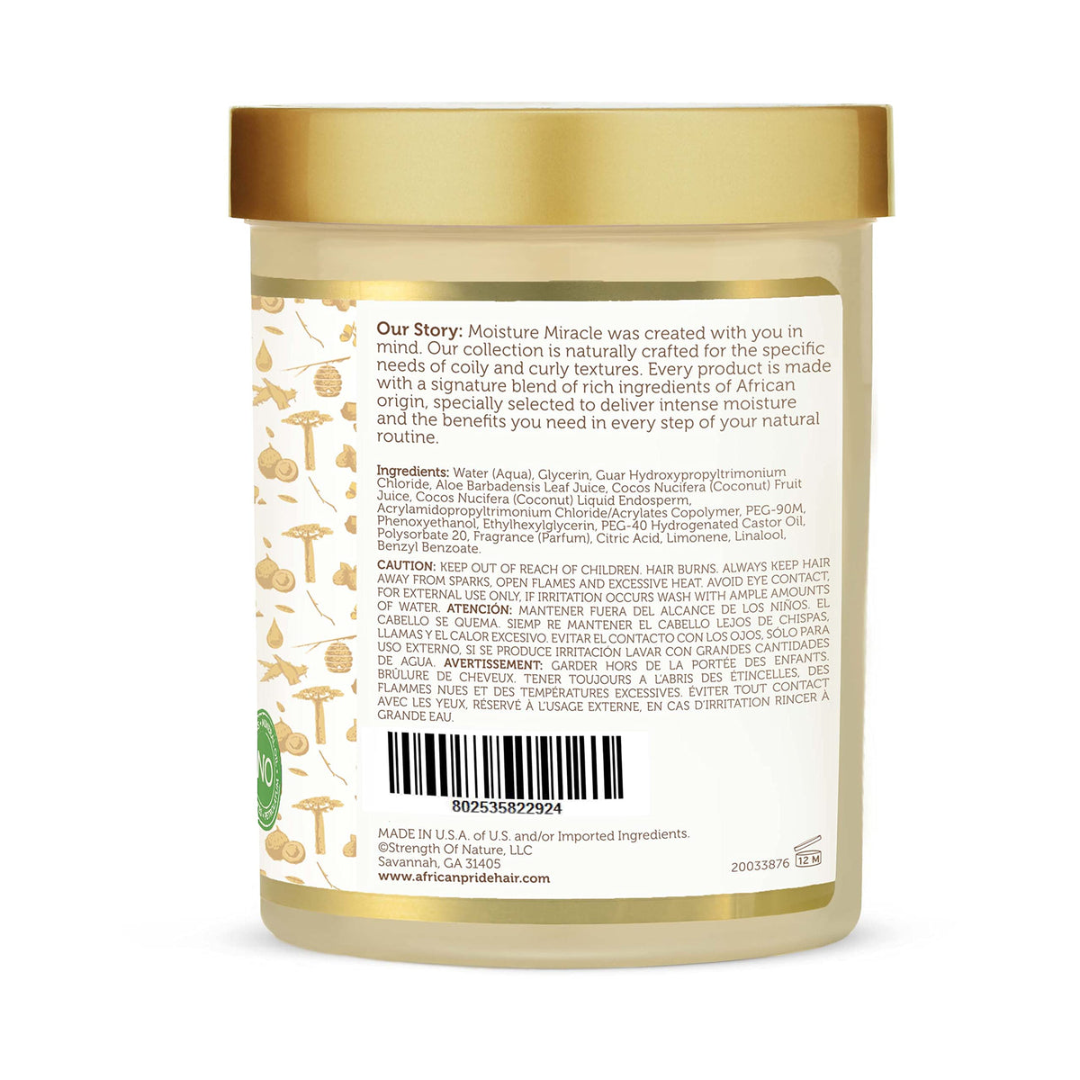 African Pride Moisture Miracle Pre-Shampoo Detangler – Clean Beauty Pre-Poo for Curly Hair, Simple Slip and Hydration in One Step
