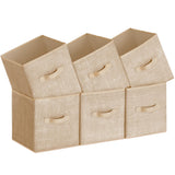 SONGMICS Fabric Storage Bins, Neutral Cube Organizers for Uncluttered Bedrooms and Calm Living Spaces