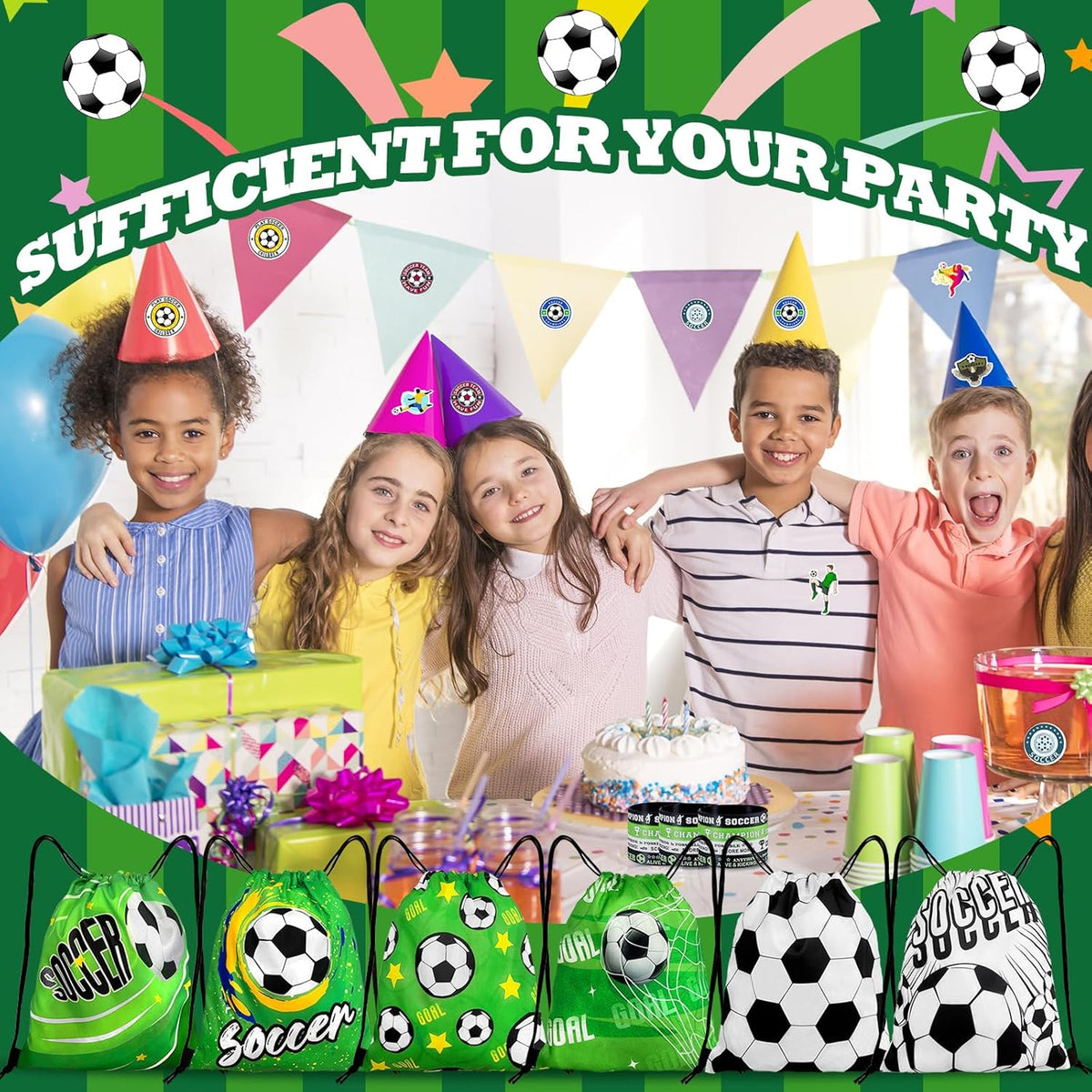 All-in-One Soccer Party Favor Gift – 110 Pieces with Variety Pack Bags, Toys & Collectible Stickers