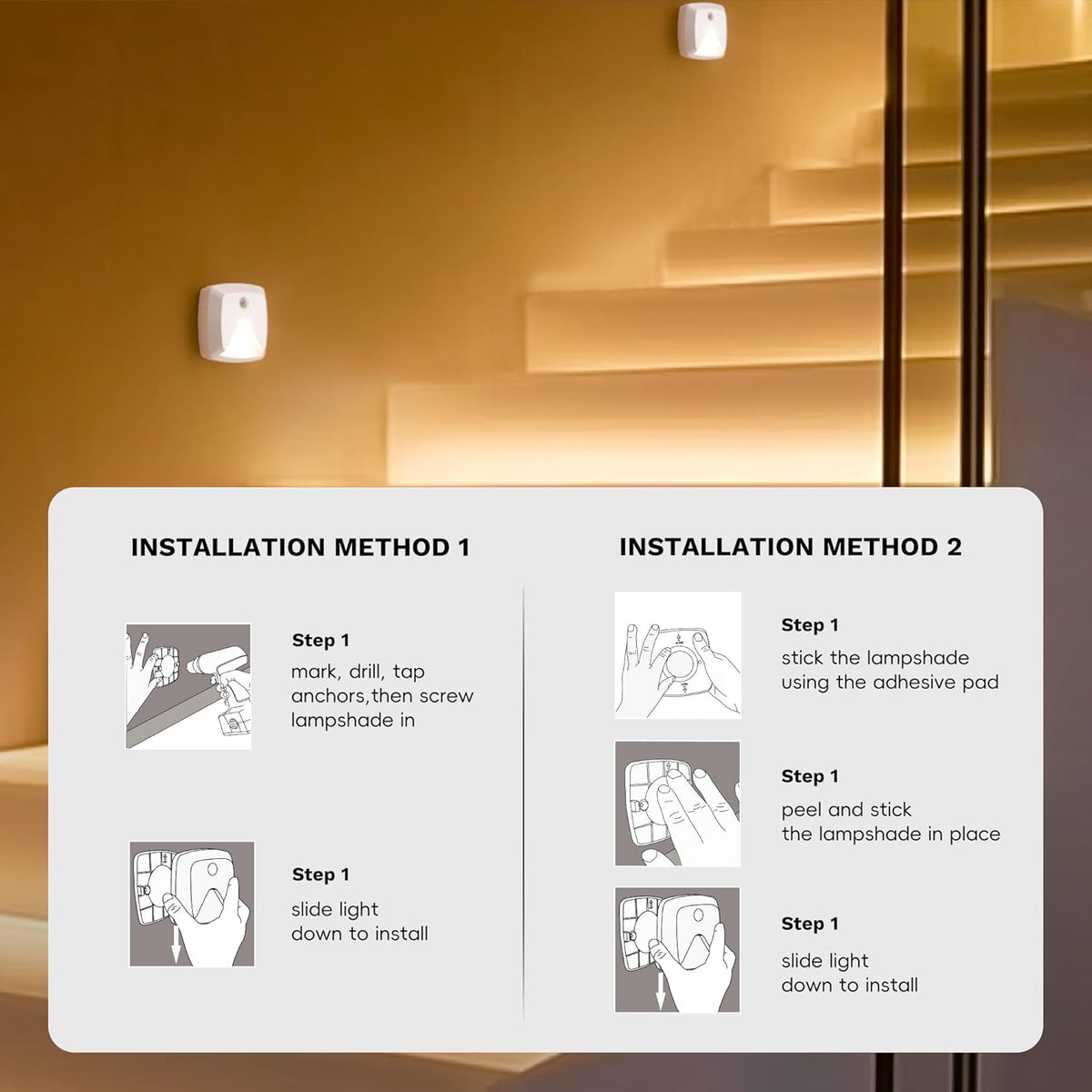 Aurora Glow LED Night Lights – Cordless, Tool-Free Lighting for a Calm Minimalist Interior
