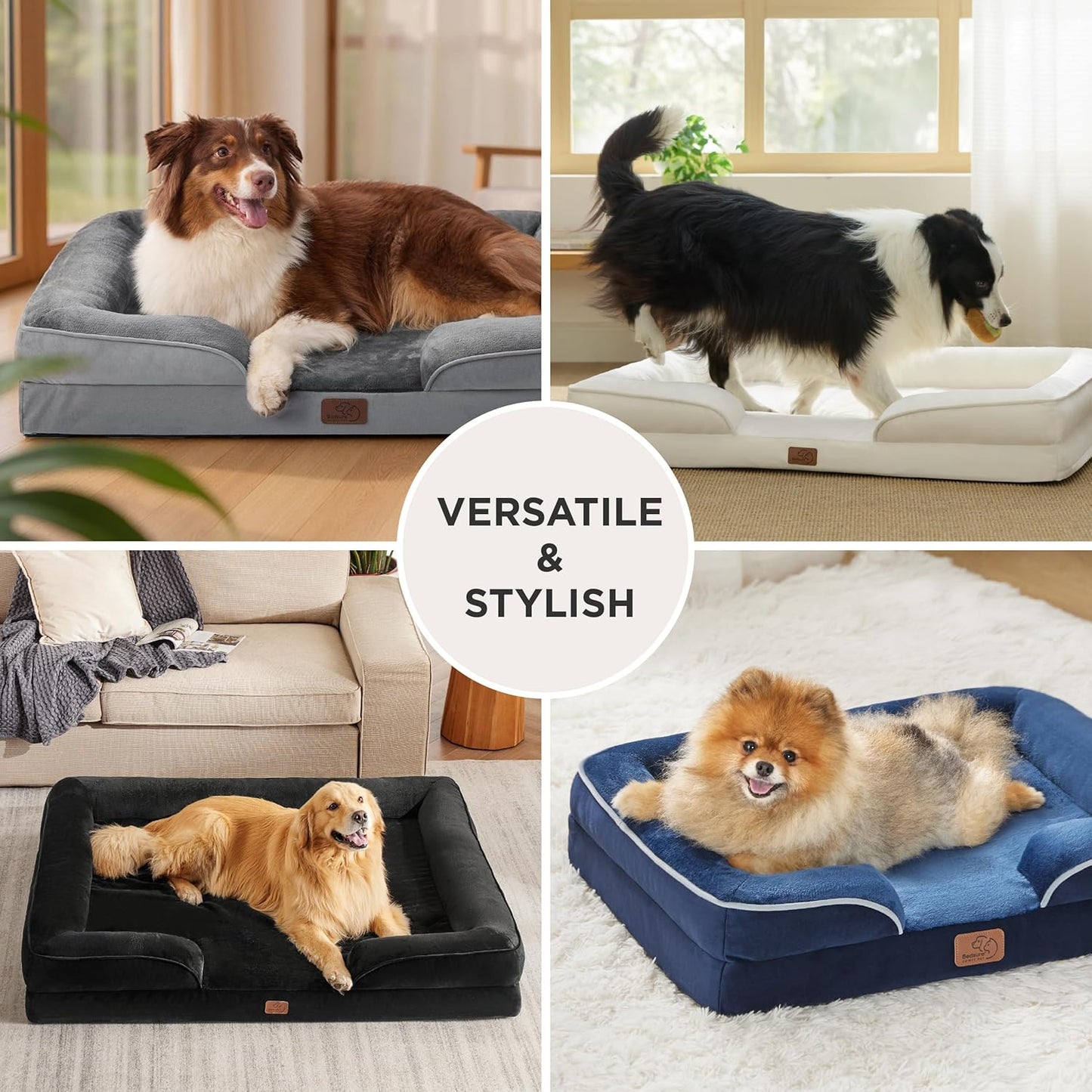 Bedsure Nonskid Orthopedic Dog Bed – Slip-Resistant Resting Spot for Elderly Large Breeds