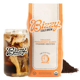 Bizzy Organic Cold Brew Coffee – Pre-Ground Coarse Brew for a Week of Iced Coffee in One Sunday Prep Session