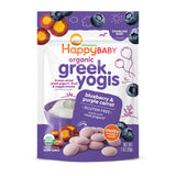 Happy Baby Organics Greek Yogis No Artificial Anything Freeze-Dried Snack for Wellness-Minded Parents, Strawberry Banana, 1 oz