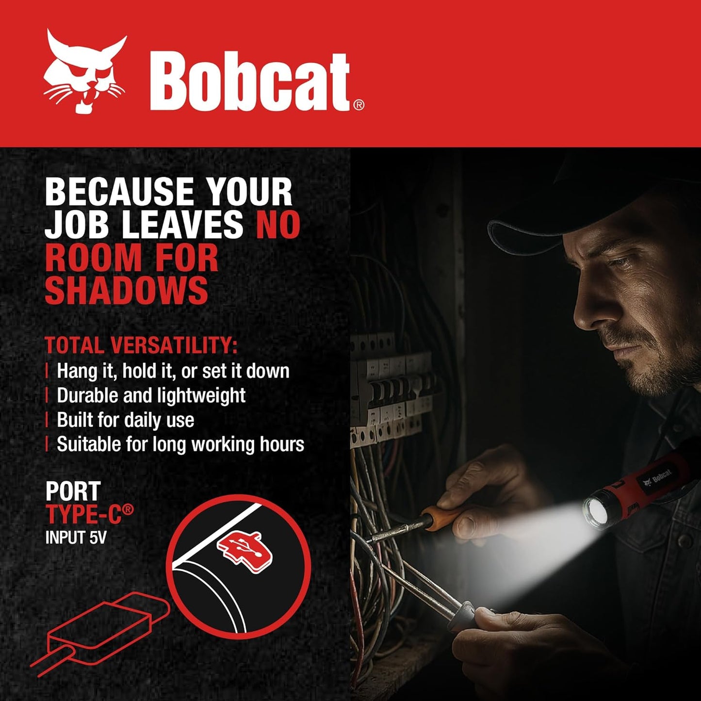 Bobcat LED Neck Lamp – Travel-Friendly Reading Light for Airplanes, Road Trips, and RV Adventures