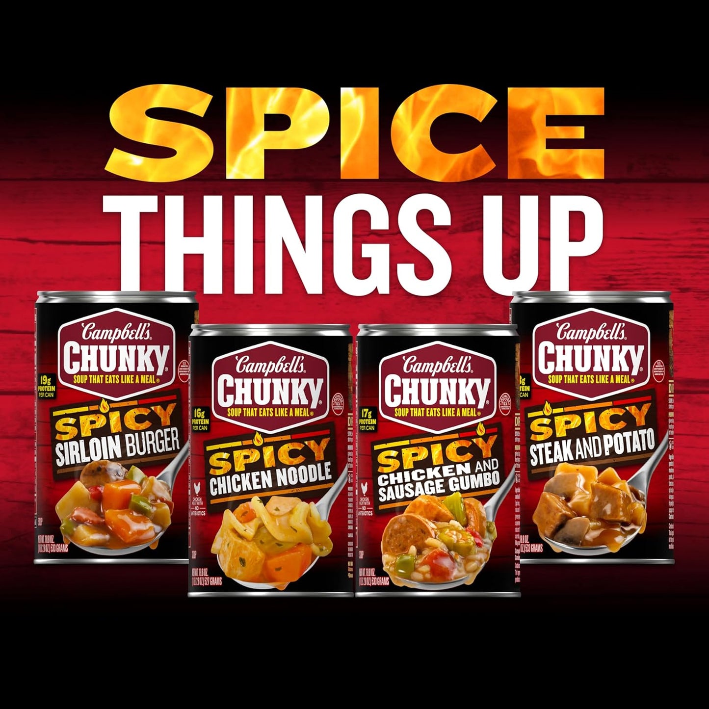 Campbell's Chunky Spicy Sausage Mac Soup, 18.8 oz Can – Shelf-Stable Tailgate Staple for Football Watch Parties and Outdoor Gatherings