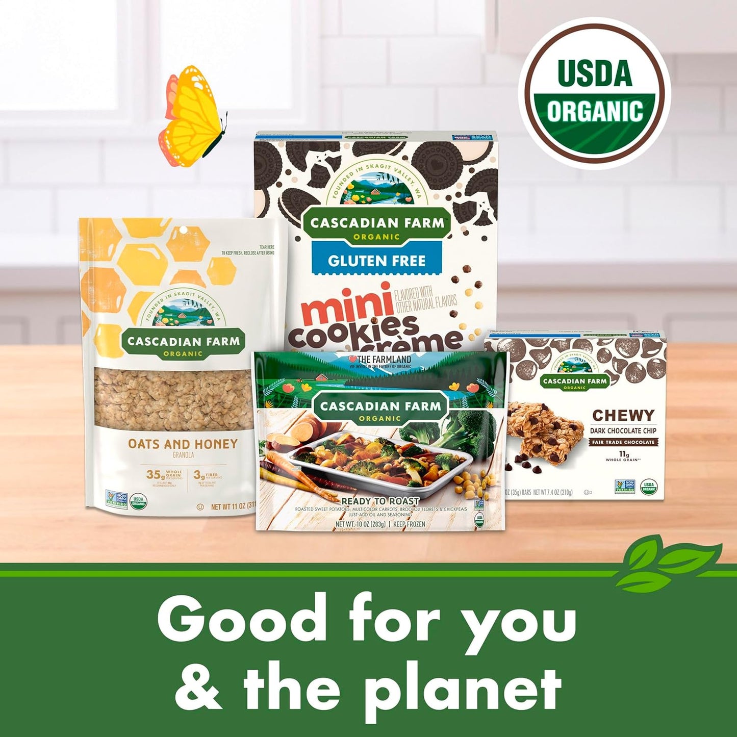 Cascadian Farm Organic Mini Cookies 'n' Crème Cereal – Care Package Pick for College Students and New Parents