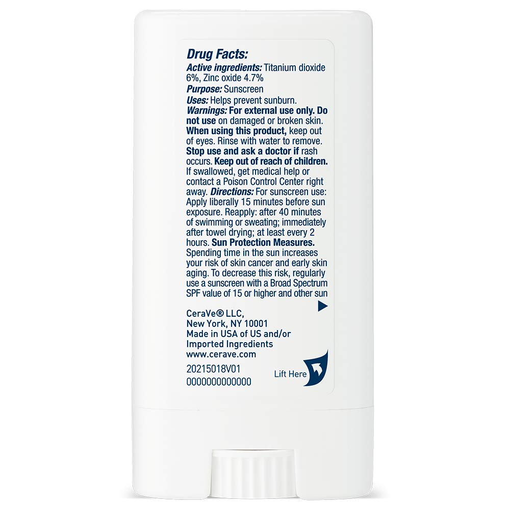 CeraVe Mineral Sunscreen Stick SPF 50 – Barrier-Repairing Sun Care for Post-Workout & Daily Skincare Routines