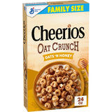 Cheerios Oat Crunch Oats 'N Honey Cereal, Family-Size Honey Oat Cereal for Holiday Gift Baskets and Hostess Gifts