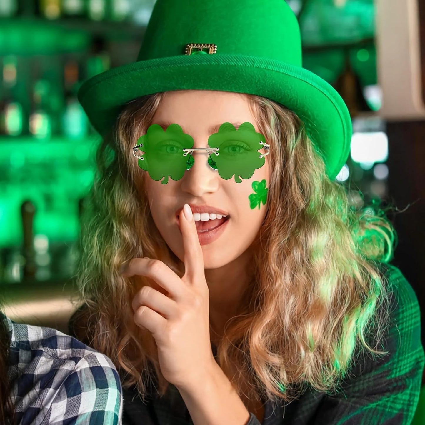 Child Friendly Clover Frame Glasses St. Patrick's Day School Event Costume Accessory