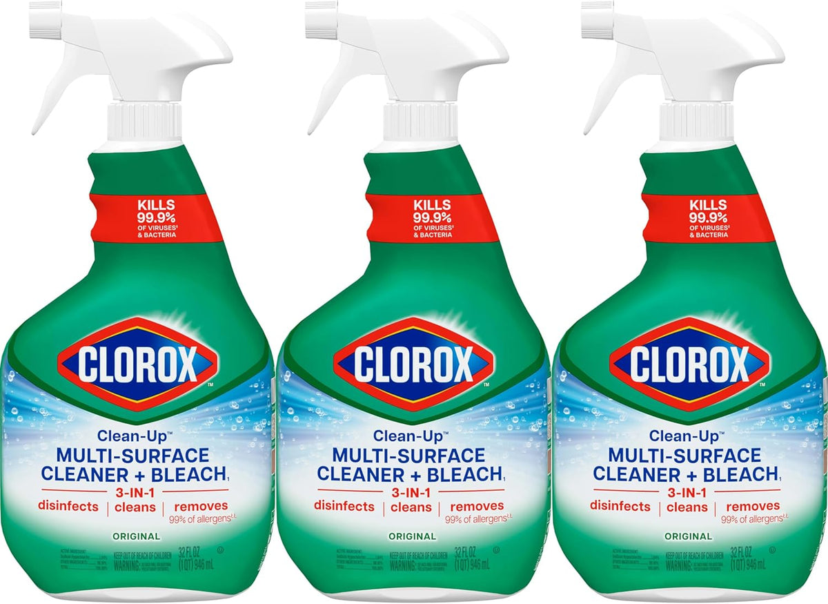 Clorox Disinfectant Spray – No-Rinse Bacteria and Virus Defense for Family-Safe Whole-Home Cleaning, 32 Fl Oz, Pack of 3