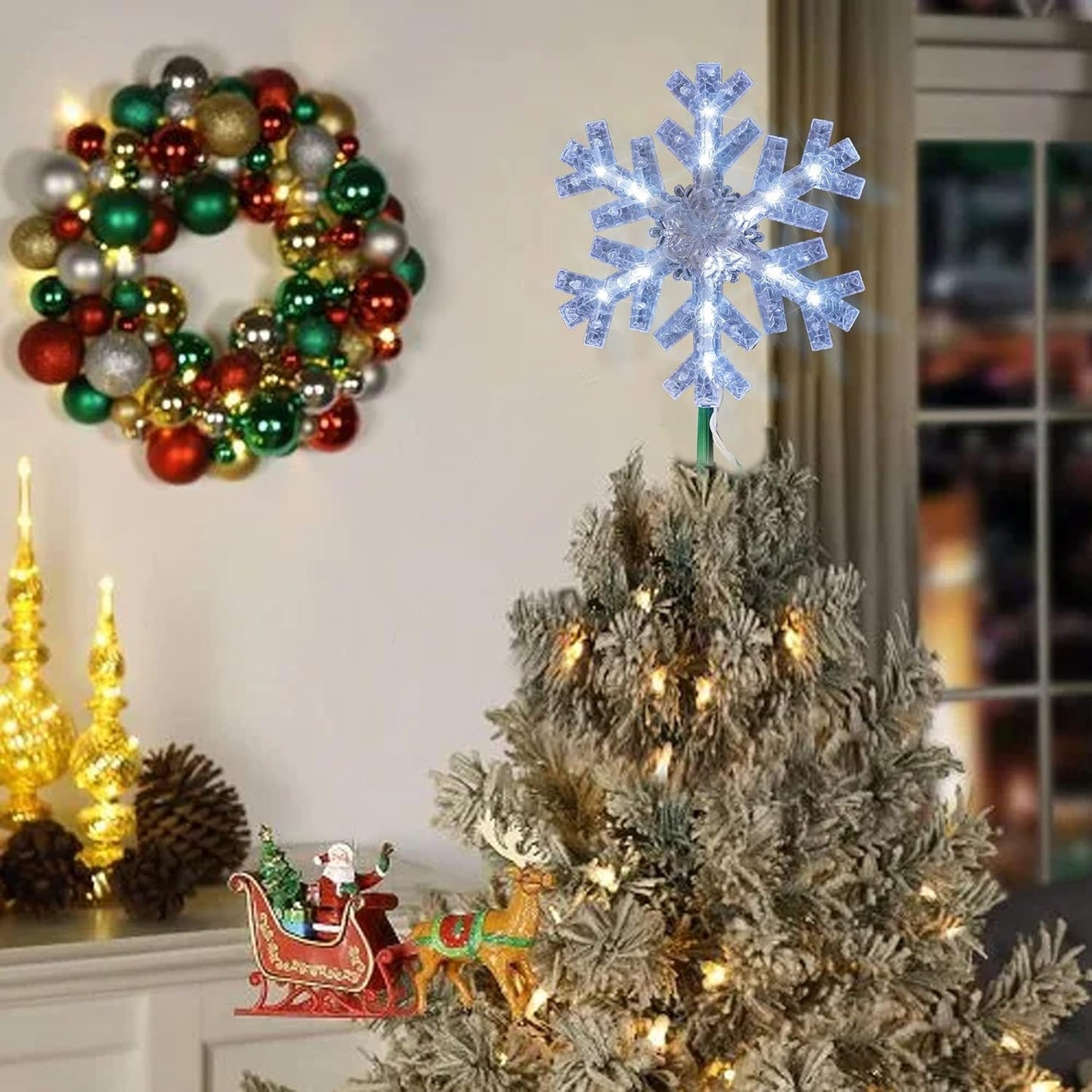 Dazzle Bright Lighted Snowflake Christmas Top – Family Friendly Decoration for Playrooms and Kids' Bedrooms