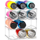 4-Tier Stackable Tumbler Organizer – Contemporary Clear Storage Display That Elevates Kitchen Counter and Open Shelving Aesthetic