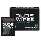 DUDE Wipes On-The-Go Flushable Travel Wipes – Dermatologist-Tested Hygiene for Irregular-Bowel-Day Relief, 30 Single Sachets