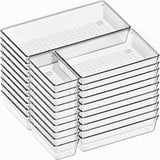 ClearDrawer Co. Clear Plastic Organizer Bins – Clean-Lined Bedroom Dresser Solution for Jewelry