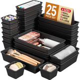 KEMETHY Drawer Organizer Set of 25, 4 Sizes Gift-Ready Vanity and Kitchen Storage for Mom