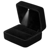 Velvet Ring Box with LED Light – Holiday Gift Idea for Couples, Anniversary Jewelry Presentation Box