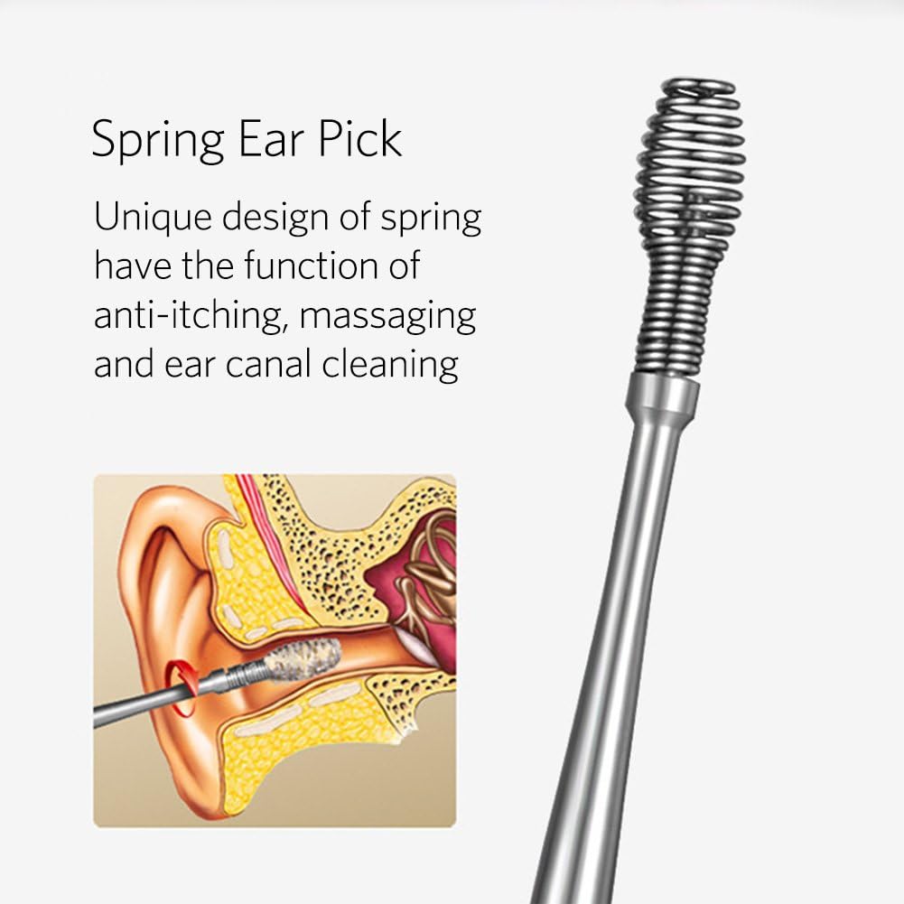 Geengle Ear Care Tools – Sanitizable Stainless Steel Ear Picks, Safer Daily Ear Maintenance for Sensitive Users