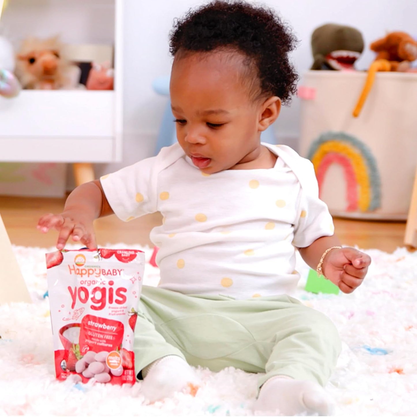 Happy Baby Organics Yogis Freeze-Dried Snack – No Added Sugar Yogurt Bites for Healthy-Lifestyle Families, 1 oz Variety
