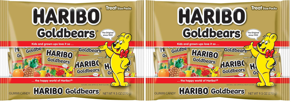 HARIBO Gummi Candy, Original Goldbears, 9.5 oz. Multipack Bag (Pack of 2)