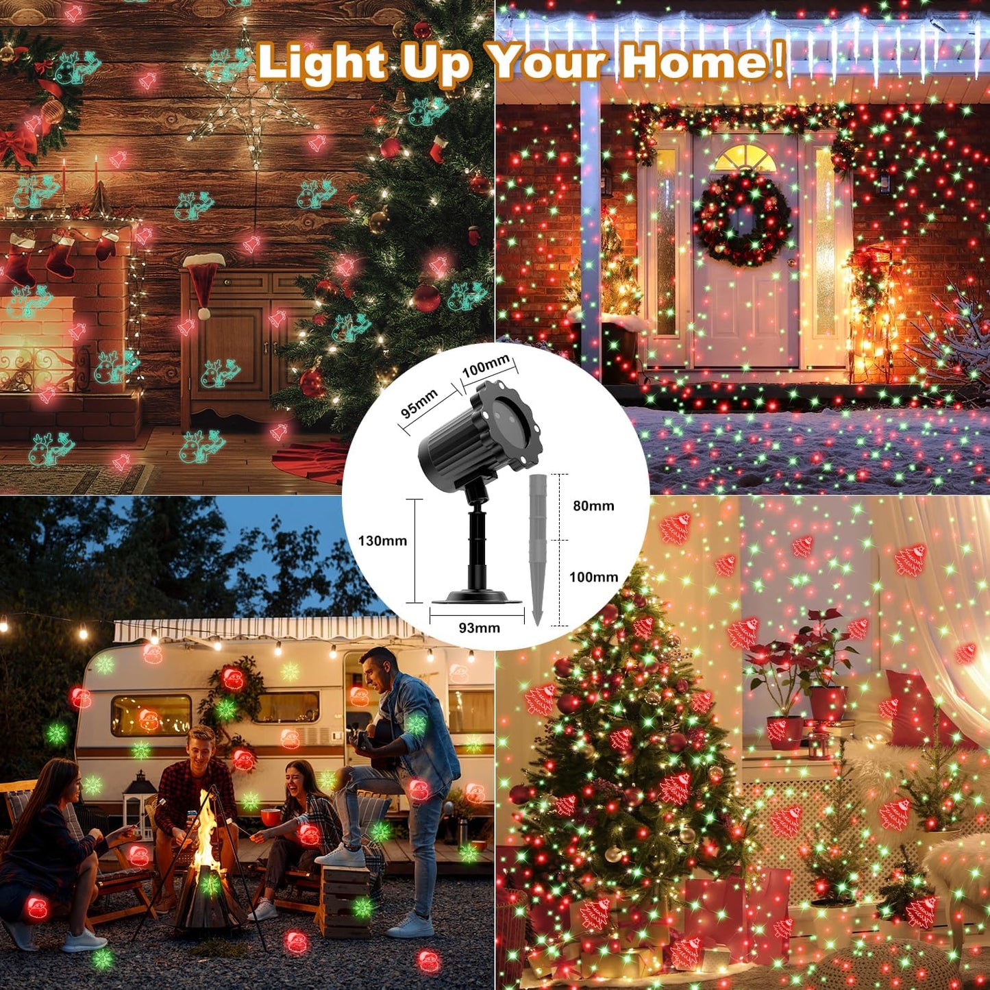 Indoor Christmas Light Projector for Hallway and Ceiling Ambiance – Decorative Firefly Pattern Lamp with Adjustable Angle
