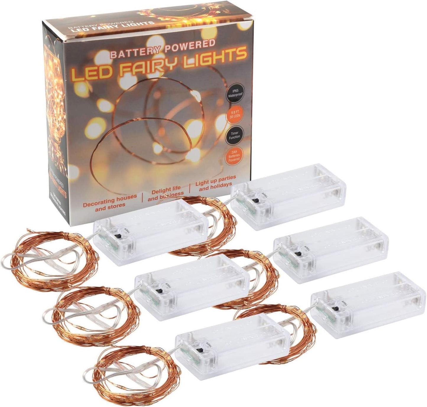 innotree Battery String Lights – Clean Simple Ambient Lighting, Flexible Copper Wire for Intentional Spaces 6-Pack
