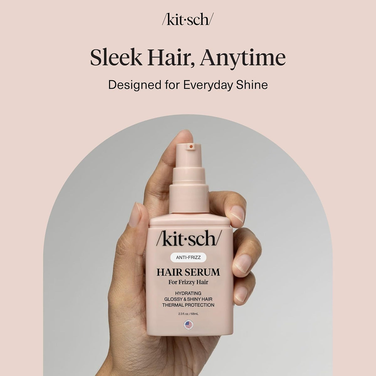 Kitsch Frizz Control Hair Serum - Housewarming Gift for Women, Travel-Friendly Smoothing Serum with 24-Hour Frizz Control & Glossy Shine - 2.3oz