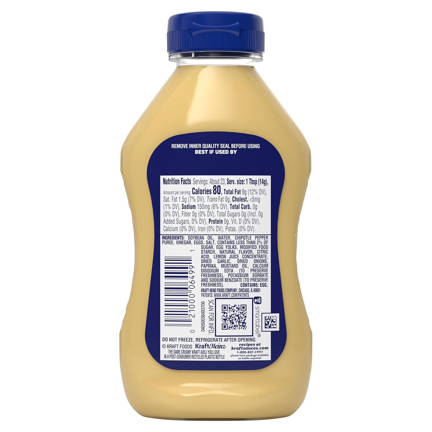 Kraft Chipotle Aioli 12 fl oz Creamy Chipotle Sauce — Practical Gift for Mom, Teacher Appreciation, and Grown-Up Stocking Filler