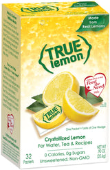TRUE LEMON Crystallized Lemon Packets – Guilt-Free Lemon Drink Mix for Mindful Eaters and Hydration at the Desk