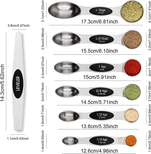magnetic core that allows spoons to nest, stack, or stick to metal surfaces