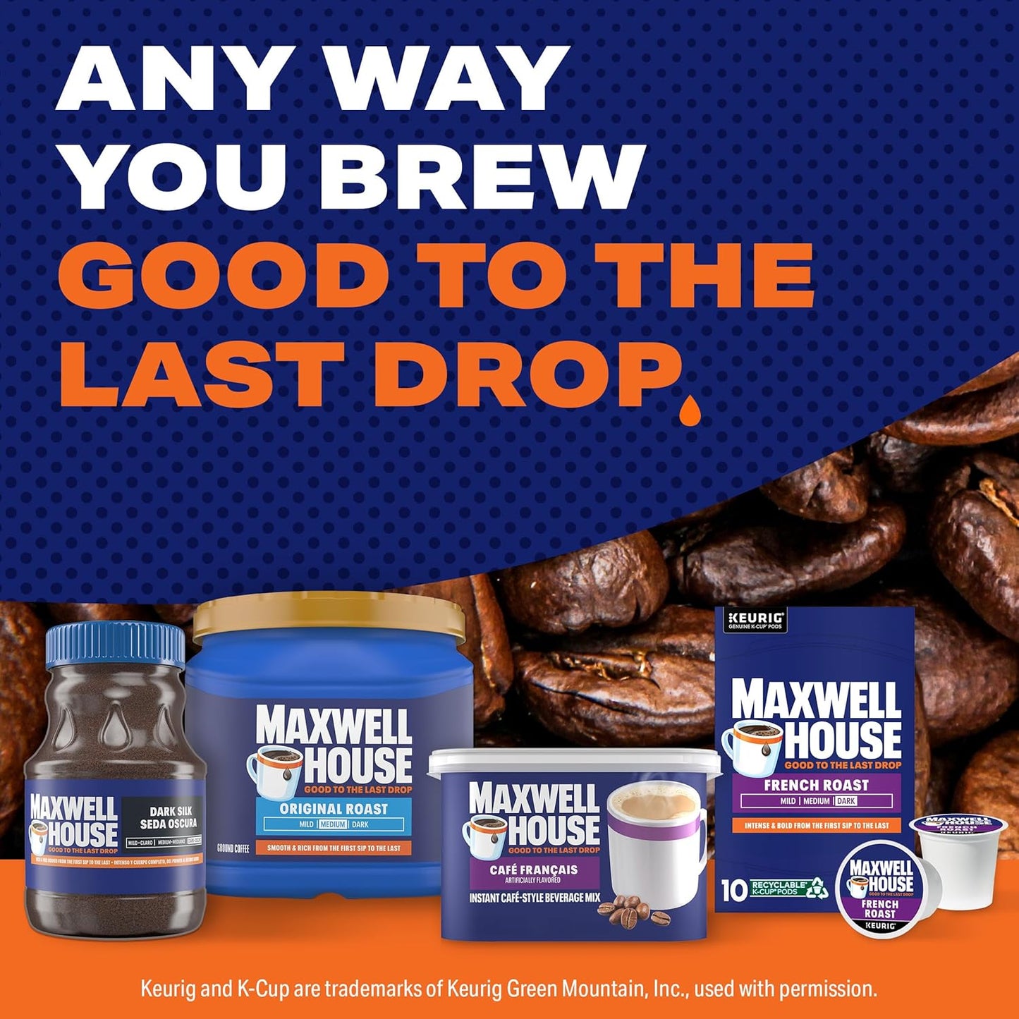Maxwell House Instant French Vanilla Cafe Beverage Mix – Fast Stir-In Coffee for the Workday, No Brewing Distractions