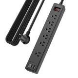 Yintar Wall Mountable Power Strip for Study Nook and Student Desk, 6 Outlets 3 USB Ports Smart Charging for Multi-Device Setup