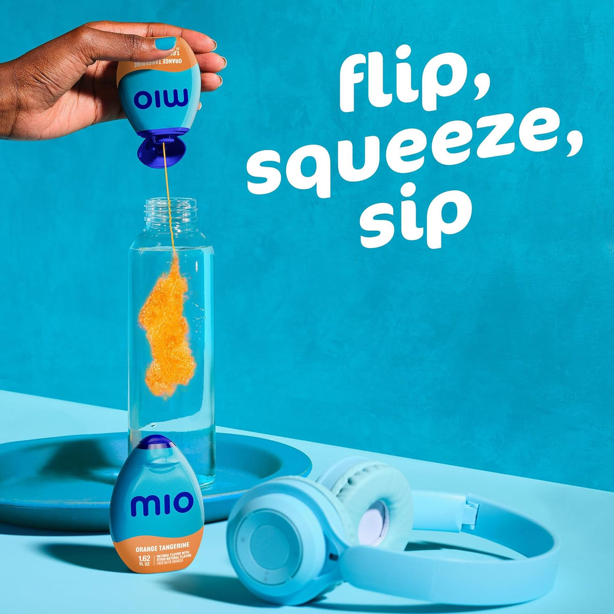 mio Orange Tangerine Squeeze Bottle – Portable Flavoring for Commuter Bottles and Travel Mugs