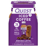 Quest Nutrition Iced Coffee Mocha Latte Travel Bottle for Road Trips and Outdoor Errands, 90 Calorie Protein Coffee 4-Count