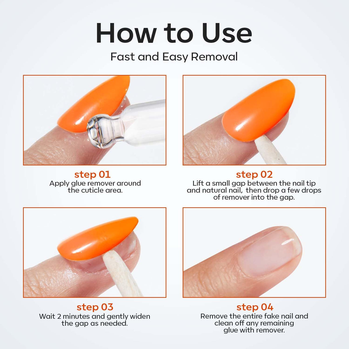 Modelones Press On Nail Remover – Minimalist 2-Step Process Replacing Bottles of Polish and Acetone