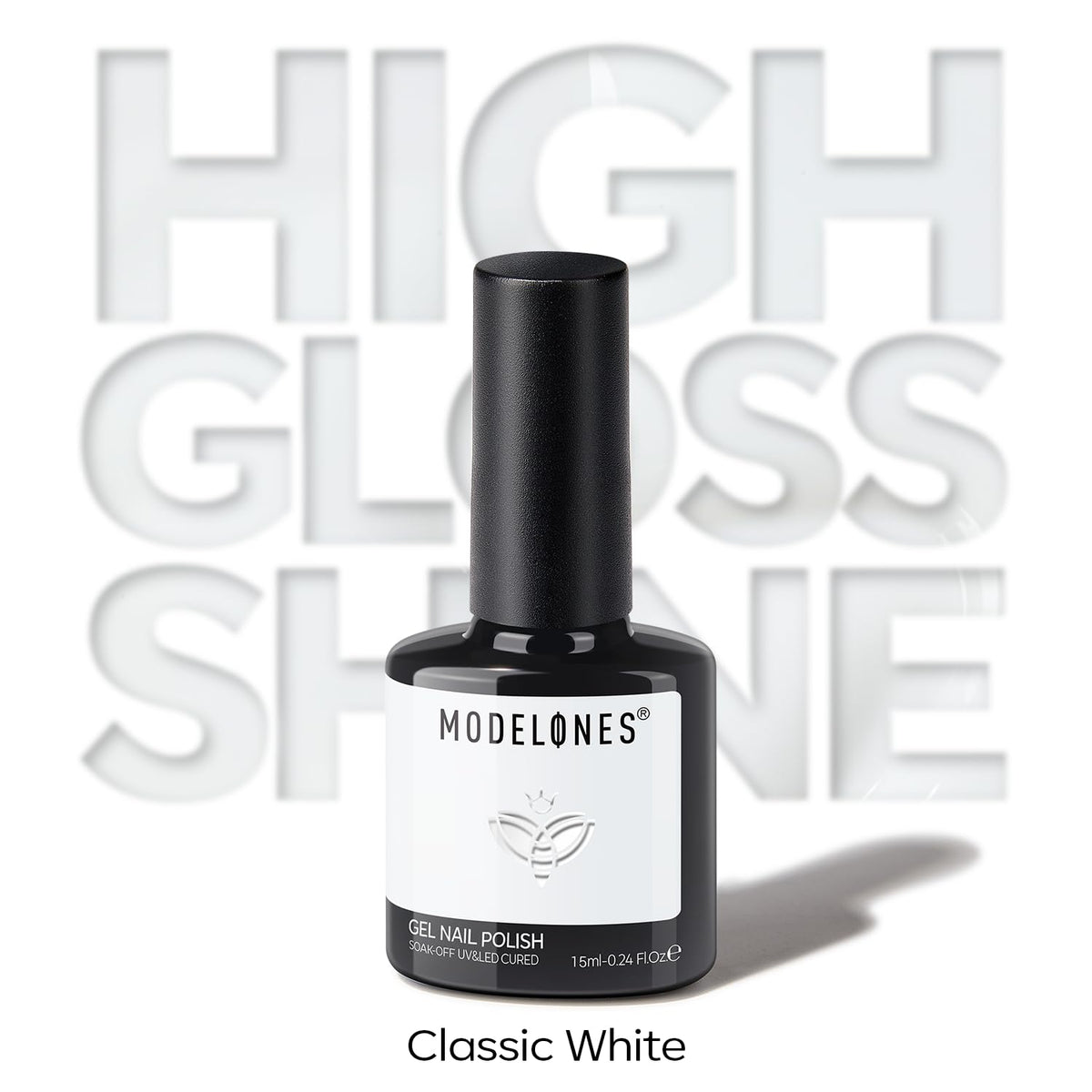 modelones White Gel Nail Polish – Skin-Friendly Manicure Option, Cruelty-Free Low-Odor Formula 15ml