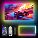 MORIACC RGB Strip Lights – Study Room Background Lighting for Late Work Sessions, Dimmable Behind Computer Monitor