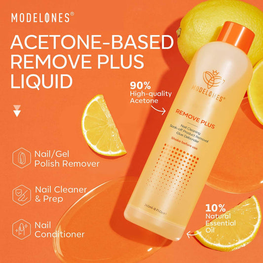 multi-function 3-in-1 formula that removes gel polish, nail glue, acrylic dip powder, and regular polish