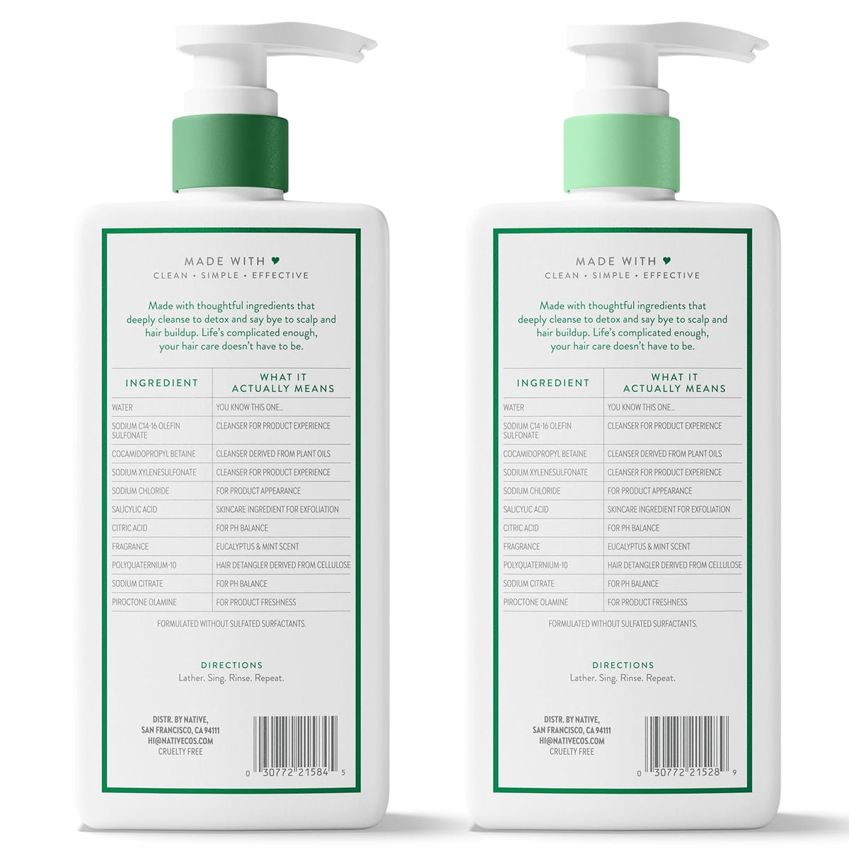 Native Sulfate-Free Scalp Care 2-Pack – Effortless Shampoo and Conditioner Duo for Less-Is-More Simplicity