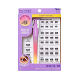 KISS imPRESS Falsies Glue-Free Lash Clusters – Ophthalmologist-Friendly Self-Adhesive Lashes for Daily Wear